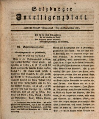 Salzburger Intelligenzblatt Samstag 15. September 1787