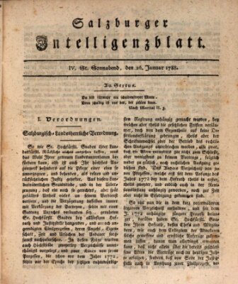 Salzburger Intelligenzblatt Samstag 26. Januar 1788