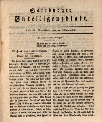 Salzburger Intelligenzblatt Samstag 24. Mai 1788