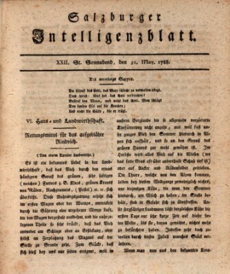 Salzburger Intelligenzblatt Samstag 31. Mai 1788