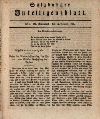 Salzburger Intelligenzblatt Samstag 21. Juni 1788