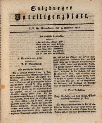 Salzburger Intelligenzblatt Samstag 8. November 1788