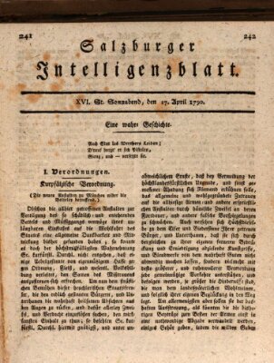 Salzburger Intelligenzblatt Samstag 17. April 1790