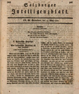 Salzburger Intelligenzblatt Samstag 15. Mai 1790