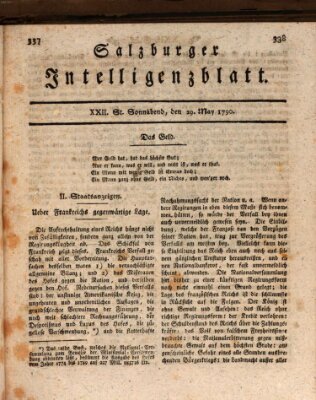 Salzburger Intelligenzblatt Donnerstag 20. Mai 1790