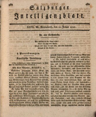 Salzburger Intelligenzblatt Samstag 31. Juli 1790