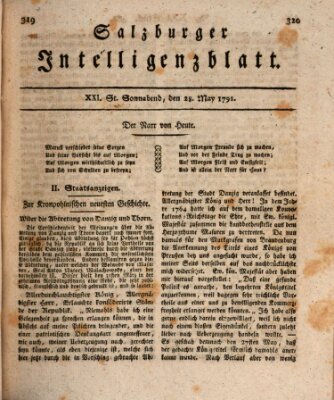 Salzburger Intelligenzblatt Samstag 28. Mai 1791