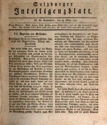 Salzburger Intelligenzblatt Samstag 23. März 1793