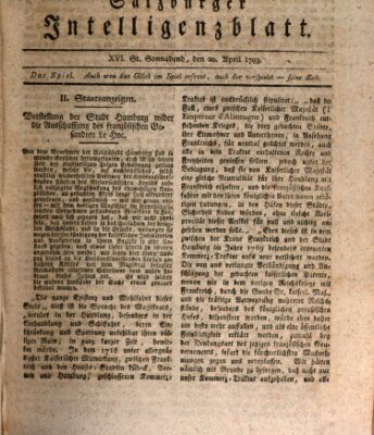 Salzburger Intelligenzblatt Samstag 20. April 1793