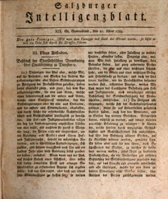 Salzburger Intelligenzblatt Samstag 11. Mai 1793