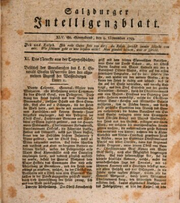 Salzburger Intelligenzblatt Samstag 9. November 1793