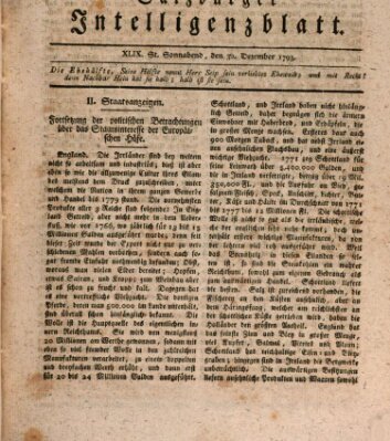 Salzburger Intelligenzblatt Montag 30. Dezember 1793