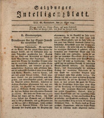 Salzburger Intelligenzblatt Samstag 31. Mai 1794