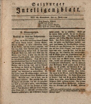 Salzburger Intelligenzblatt Samstag 21. Juni 1794