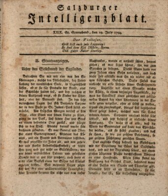 Salzburger Intelligenzblatt Samstag 19. Juli 1794