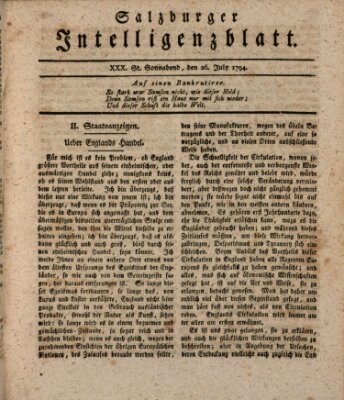 Salzburger Intelligenzblatt Samstag 26. Juli 1794