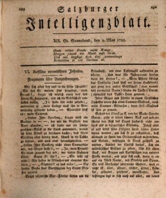 Salzburger Intelligenzblatt Samstag 9. Mai 1795