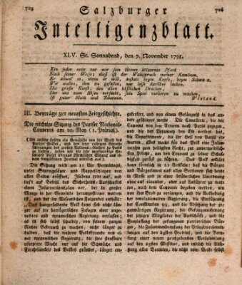 Salzburger Intelligenzblatt Samstag 7. November 1795