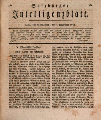 Salzburger Intelligenzblatt Samstag 5. Dezember 1795