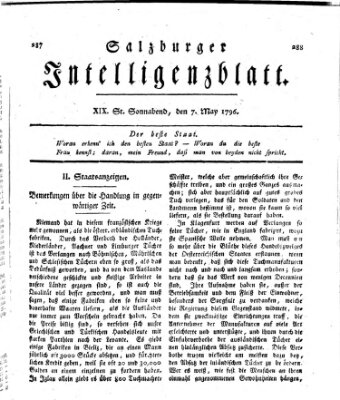 Salzburger Intelligenzblatt Samstag 7. Mai 1796