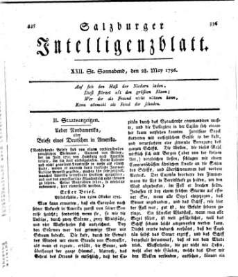 Salzburger Intelligenzblatt Samstag 28. Mai 1796