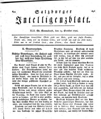 Salzburger Intelligenzblatt Samstag 15. Oktober 1796