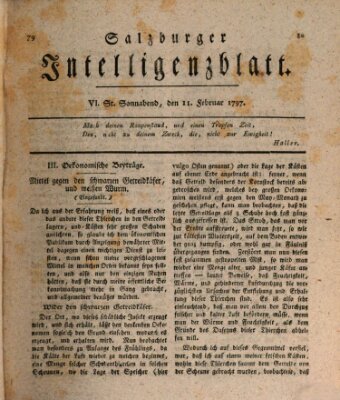 Salzburger Intelligenzblatt Samstag 11. Februar 1797