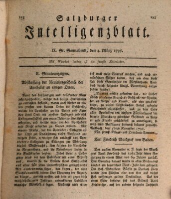 Salzburger Intelligenzblatt Samstag 4. März 1797