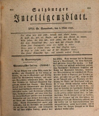 Salzburger Intelligenzblatt Samstag 6. Mai 1797