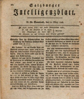 Salzburger Intelligenzblatt Samstag 17. März 1798
