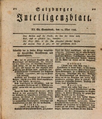 Salzburger Intelligenzblatt Samstag 19. Mai 1798