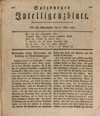 Salzburger Intelligenzblatt Samstag 26. Mai 1798