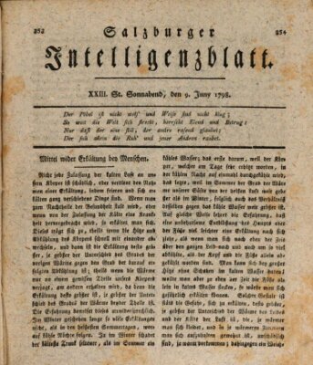 Salzburger Intelligenzblatt Samstag 9. Juni 1798