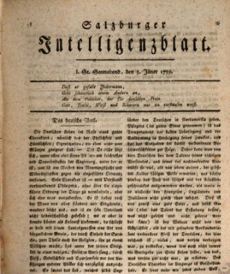 Salzburger Intelligenzblatt Samstag 5. Januar 1799