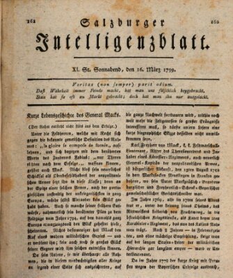 Salzburger Intelligenzblatt Samstag 16. März 1799