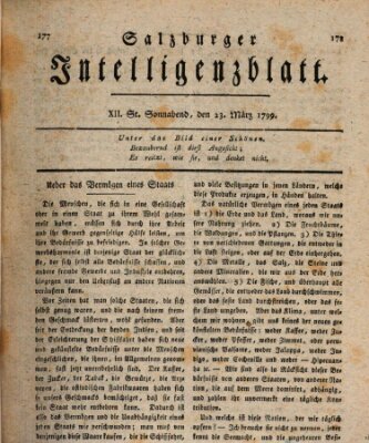 Salzburger Intelligenzblatt Samstag 23. März 1799