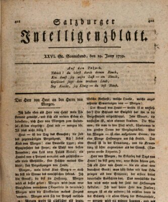 Salzburger Intelligenzblatt Samstag 29. Juni 1799