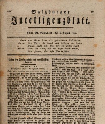 Salzburger Intelligenzblatt Samstag 3. August 1799