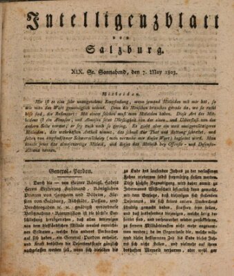 Intelligenzblatt von Salzburg (Salzburger Intelligenzblatt) Samstag 7. Mai 1803