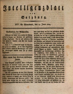 Intelligenzblatt von Salzburg (Salzburger Intelligenzblatt) Samstag 23. Juni 1804