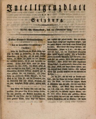 Intelligenzblatt von Salzburg (Salzburger Intelligenzblatt) Samstag 23. November 1805