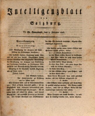 Intelligenzblatt von Salzburg (Salzburger Intelligenzblatt) Samstag 8. Februar 1806