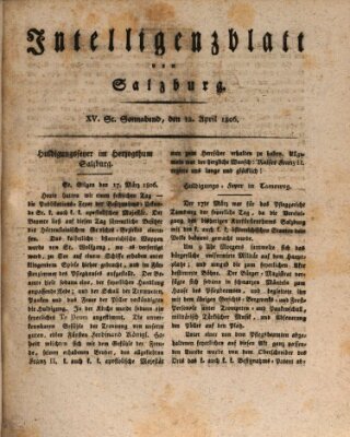 Intelligenzblatt von Salzburg (Salzburger Intelligenzblatt) Samstag 12. April 1806