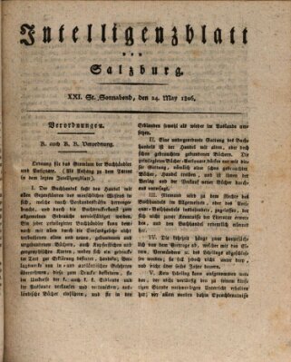 Intelligenzblatt von Salzburg (Salzburger Intelligenzblatt) Samstag 24. Mai 1806