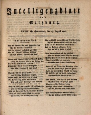 Intelligenzblatt von Salzburg (Salzburger Intelligenzblatt) Samstag 23. August 1806