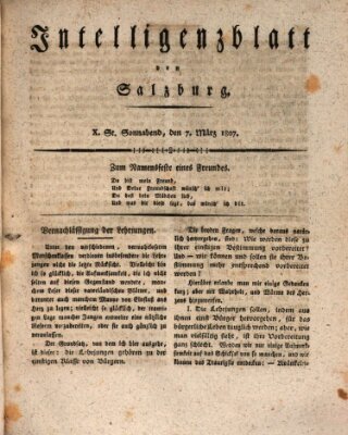 Intelligenzblatt von Salzburg (Salzburger Intelligenzblatt) Samstag 7. März 1807