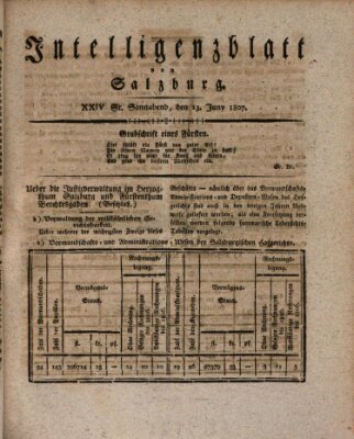 Intelligenzblatt von Salzburg (Salzburger Intelligenzblatt) Samstag 13. Juni 1807