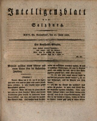 Intelligenzblatt von Salzburg (Salzburger Intelligenzblatt) Samstag 27. Juni 1807