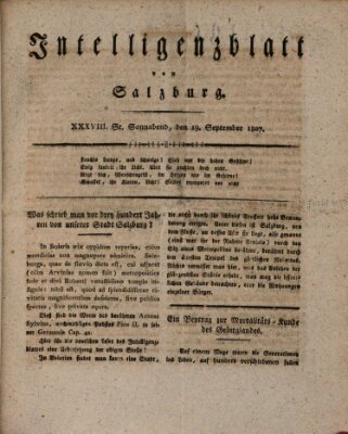 Intelligenzblatt von Salzburg (Salzburger Intelligenzblatt) Samstag 19. September 1807