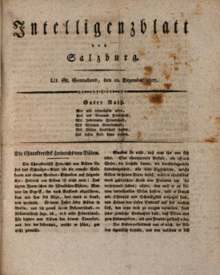 Intelligenzblatt von Salzburg (Salzburger Intelligenzblatt) Samstag 26. Dezember 1807